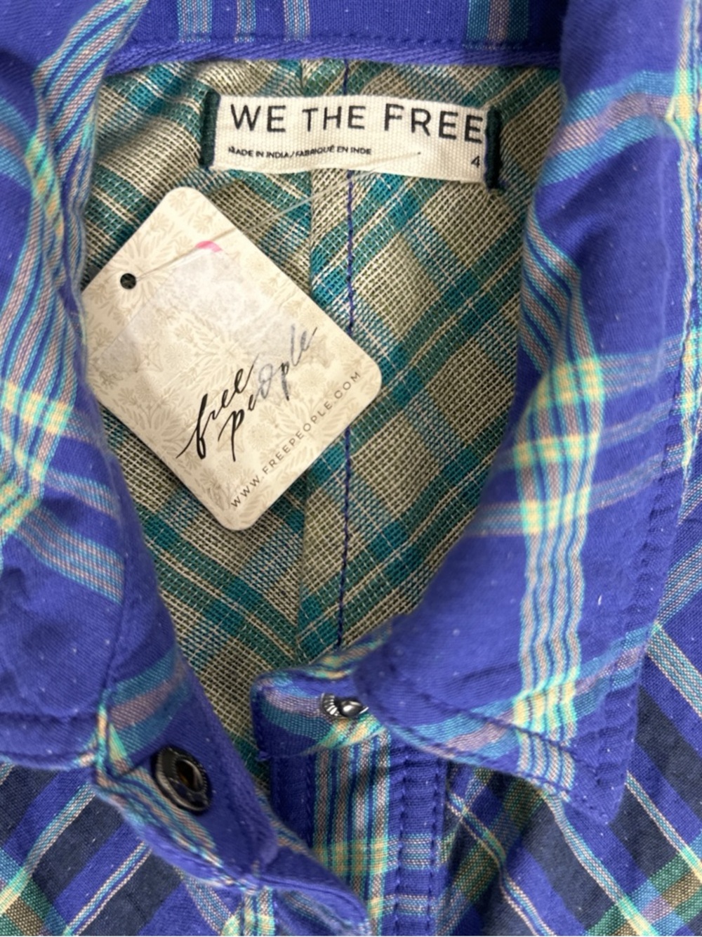 NWT Free People We The Free “Ruth” Long Shirt/Duster, Cobalt Blue, Size 4🏛️ - Picture 4 of 7